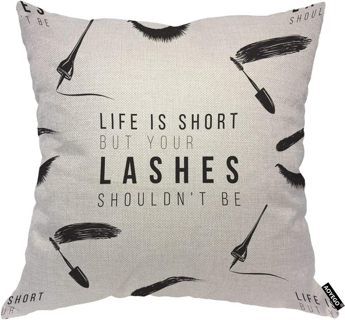 Beauty Makeup Quotes Short - Capa de Almofada com Citação Engraçada