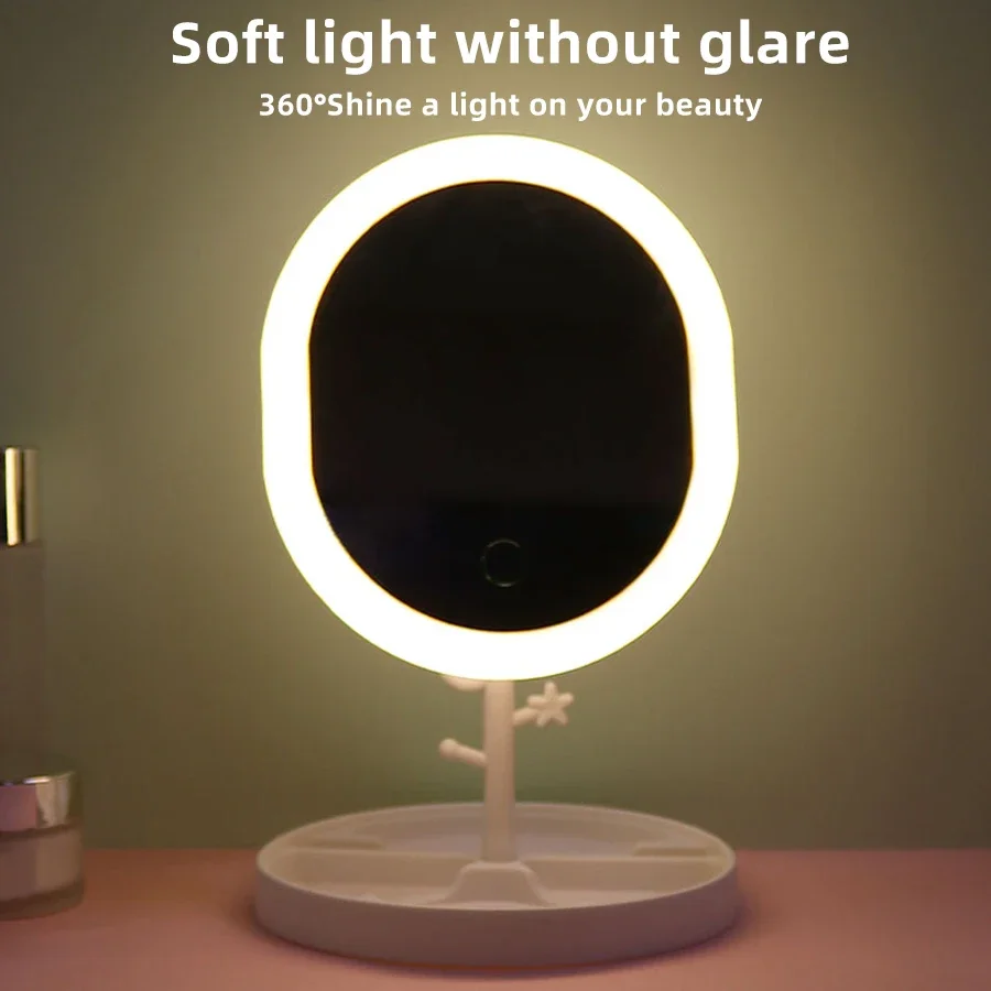 Beauty Makeup Light - Folding Metal Maquiagem Espelho com Luz