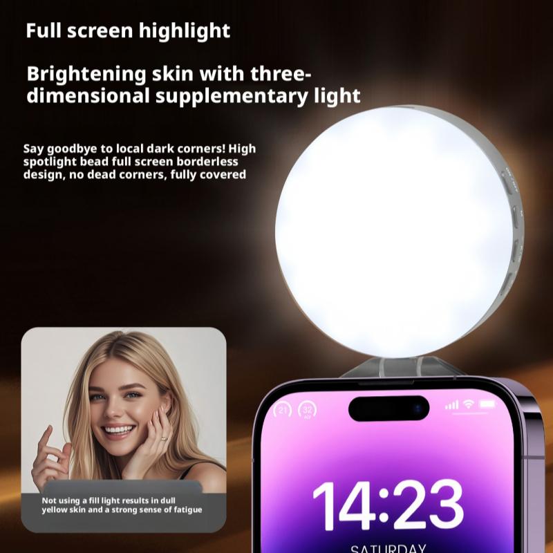 Beauty Makeup Light - Luz de Preenchimento Magnética para Celular,