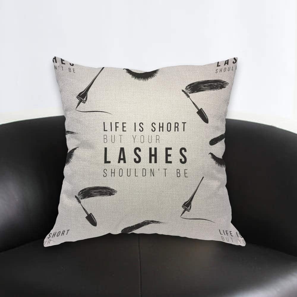 Capa de Almofada com Citação E - Beauty Makeup Quotes Short avaliação e preço