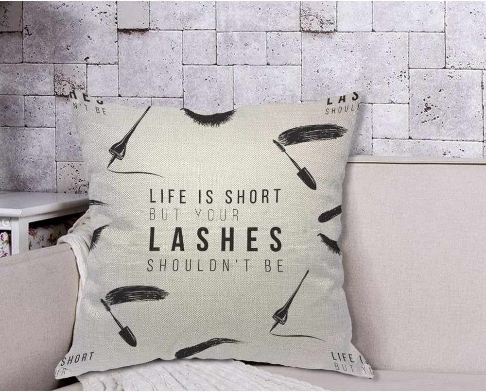 Capa de Almofada com Citação E - Beauty Makeup Quotes Short avaliação e preço