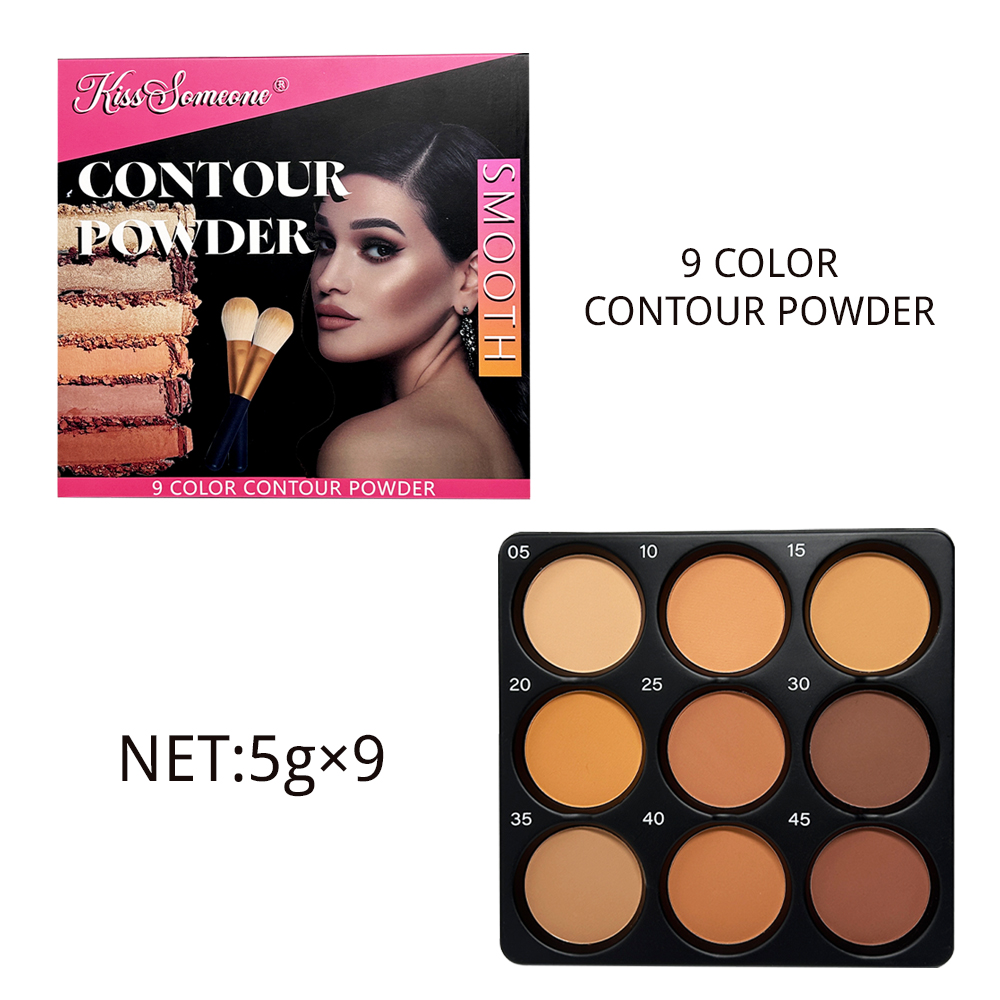 Paleta de contorno em pó de 9  - Highlighter Bronzer Palette avaliação e preço