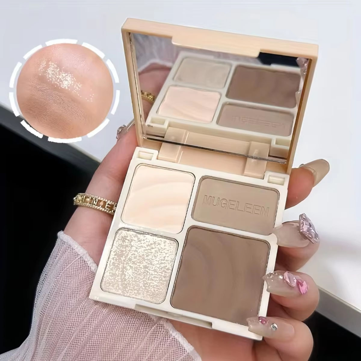 1/2 pces quatro cores placa de - Highlighter Bronzer Palette avaliação e preço