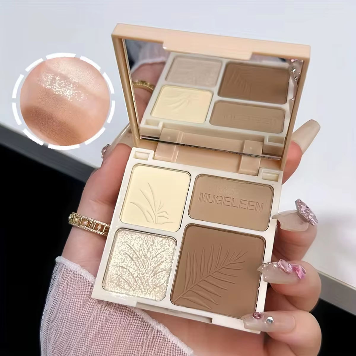 1/2 pces quatro cores placa de - Highlighter Bronzer Palette avaliação e preço
