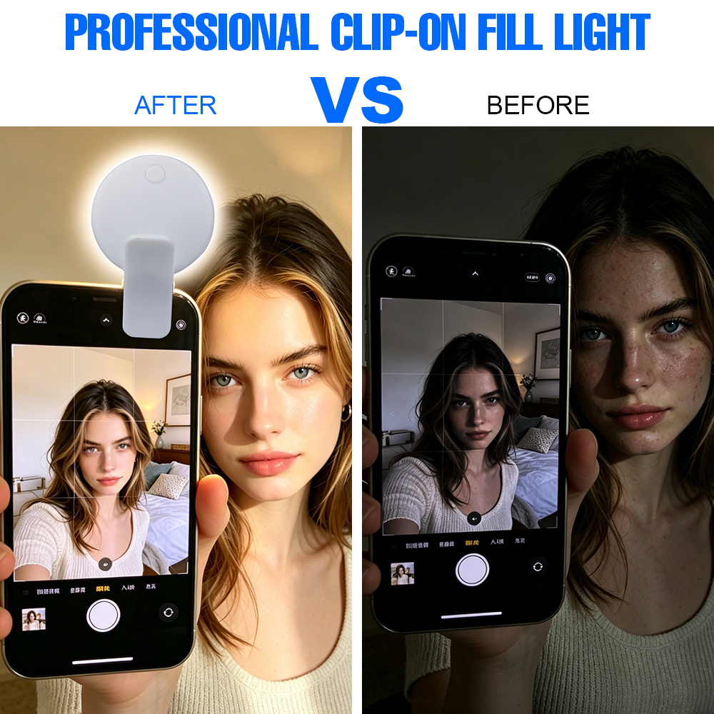 Luz de selfie portátil com cli - Beauty Makeup Light avaliação e preço