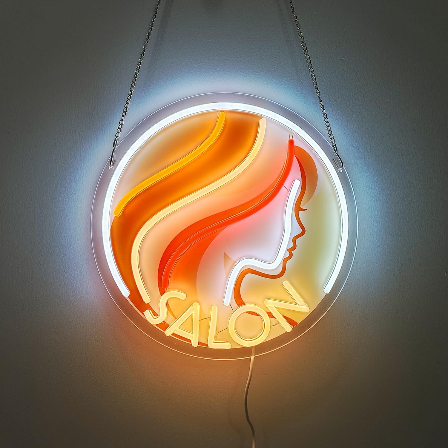 Letreiro Neon Lady Profile Sal - Makeup Beauty Lounge avaliação e preço